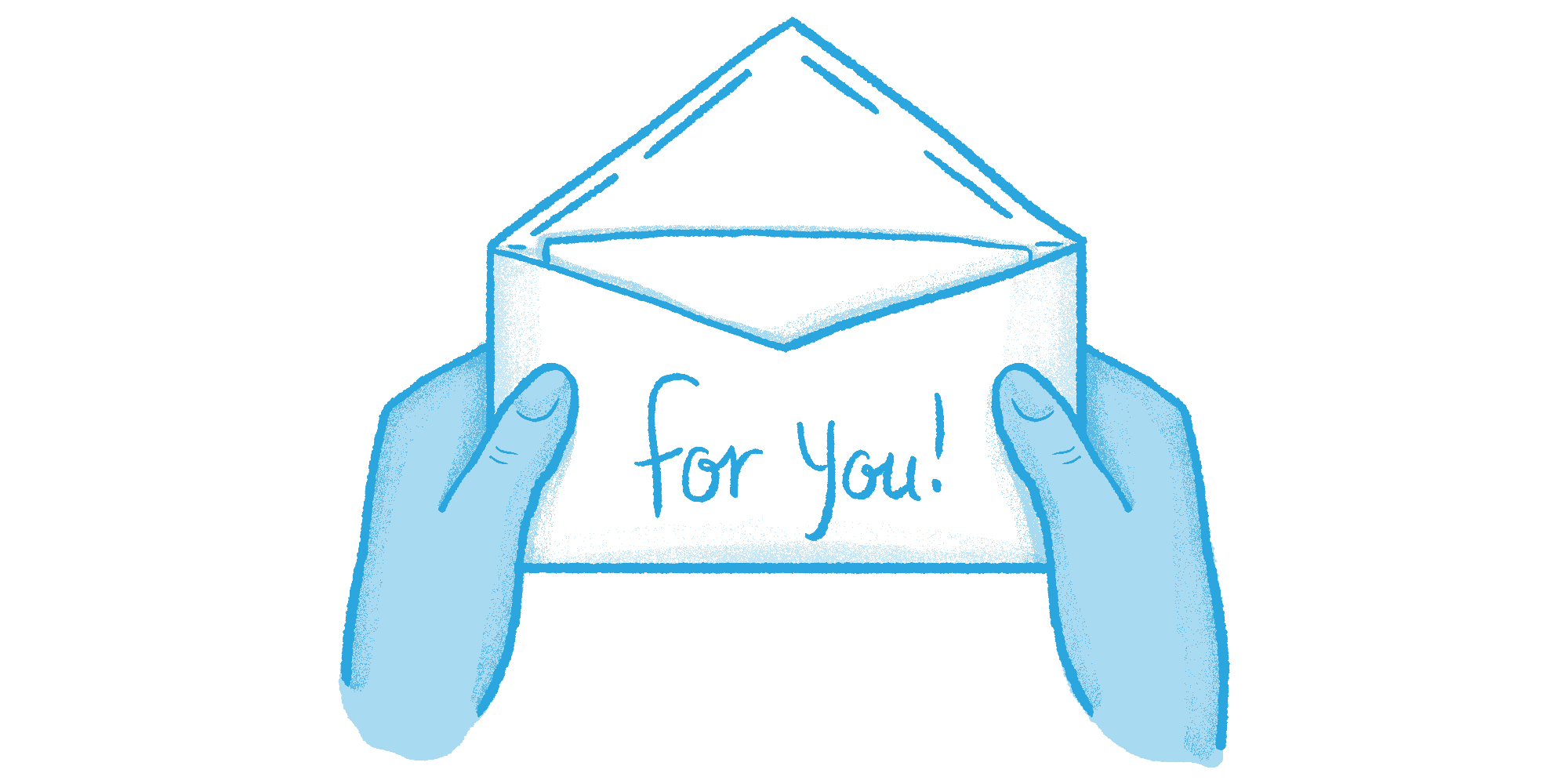 an envelope that says "for you!"